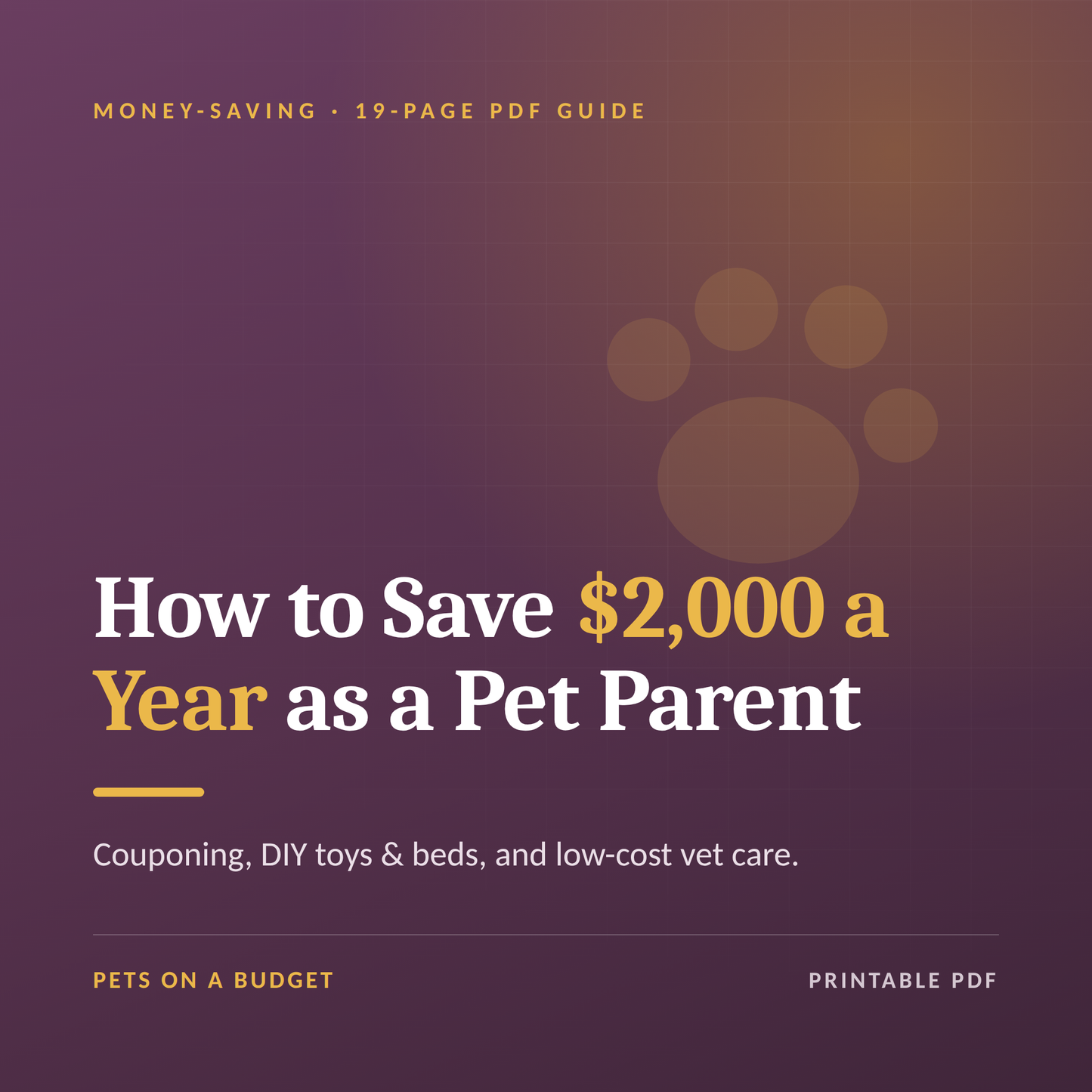 Save money as a pet parent guide cover